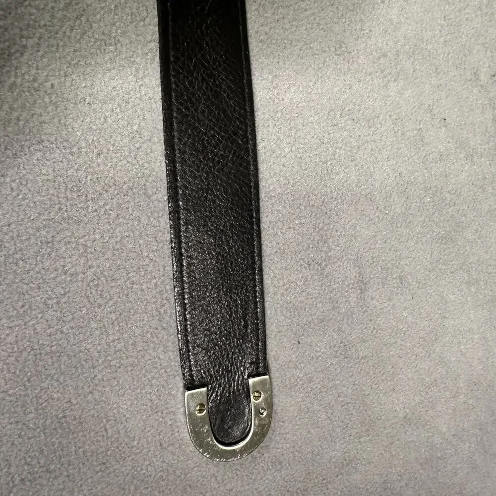 VTG MZ Accessories Genuine Leather USA Made Silver Western Buckle Classic Belt